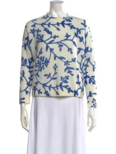 Pre-owned Sézane Floral Print Crew Neck Sweater In Multicolor