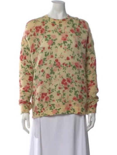 Pre-owned Sézane Floral Print Crew Neck Sweater In Multicolor