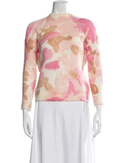 Pre-owned Sézane Floral Print Crew Neck Sweater In Neutrals