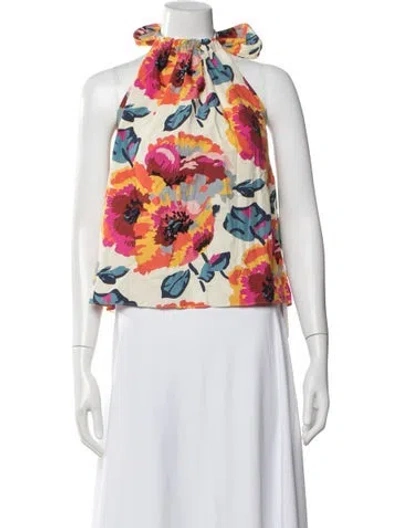 Pre-owned Sézane Floral Print Halterneck Top In Multi