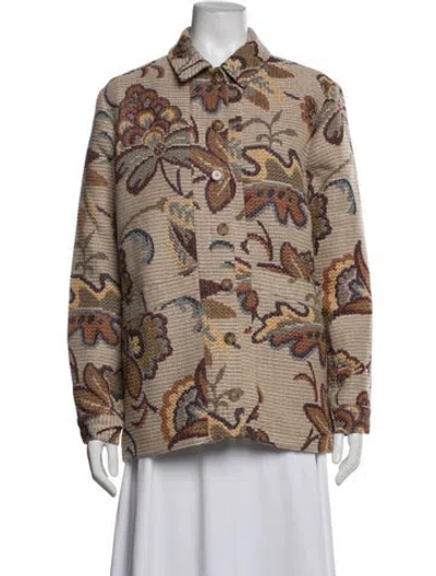 Pre-owned Sézane Floral Print Jacket In Multicolor