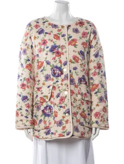 Pre-owned Sézane Floral Print Jacket In Neutral