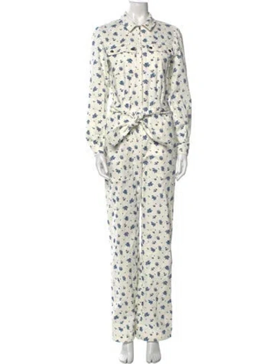Pre-owned Sézane Floral Print Jumpsuit W/ Tags In Multi