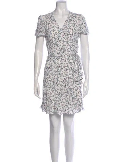 Pre-owned Sézane Floral Print Knee-length Dress In White