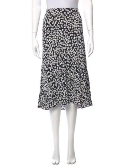 Pre-owned Sézane Floral Print Knee-length Skirt In Black