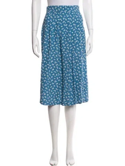 Pre-owned Sézane Floral Print Knee-length Skirt In Blue