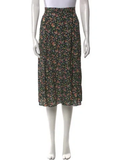 Pre-owned Sézane Floral Print Knee-length Skirt In Blue