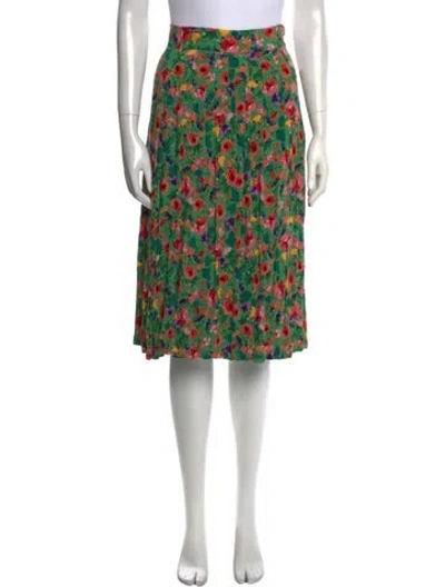 Pre-owned Sézane Floral Print Knee-length Skirt In Green