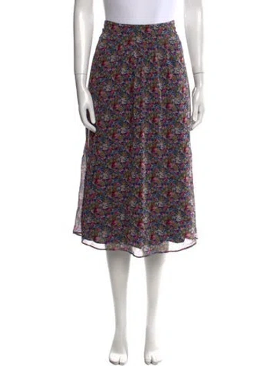 Pre-owned Sézane Floral Print Knee-length Skirt In Multi