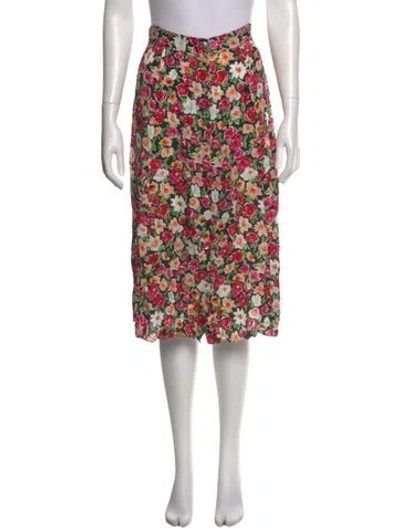 Pre-owned Sézane Floral Print Knee-length Skirt In Neutral