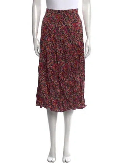 Pre-owned Sézane Floral Print Knee-length Skirt In Pink