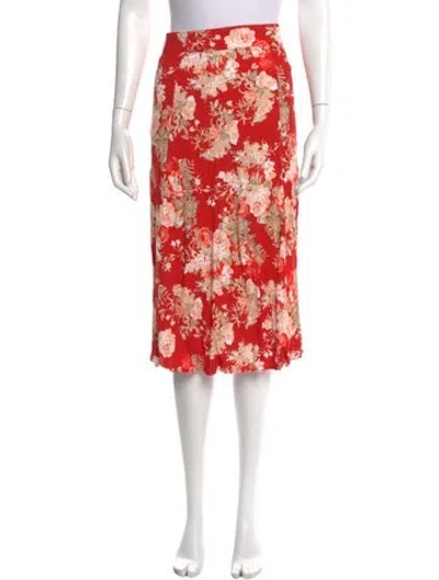 Pre-owned Sézane Floral Print Knee-length Skirt In Pink