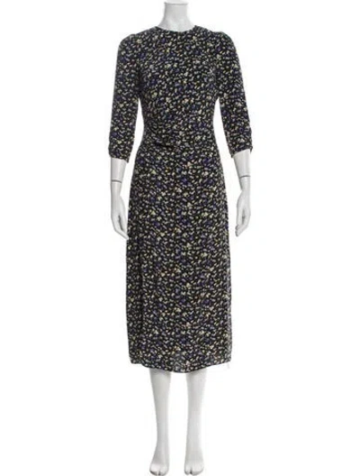 Pre-owned Sézane Floral Print Long Dress In Multi