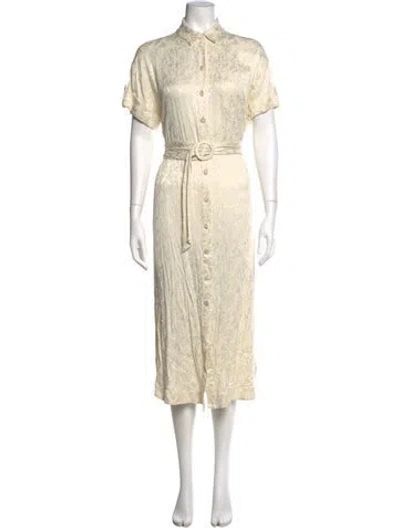 Pre-owned Sézane Floral Print Long Dress In Neutral