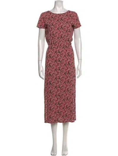 Pre-owned Sézane Floral Print Long Dress In Pink