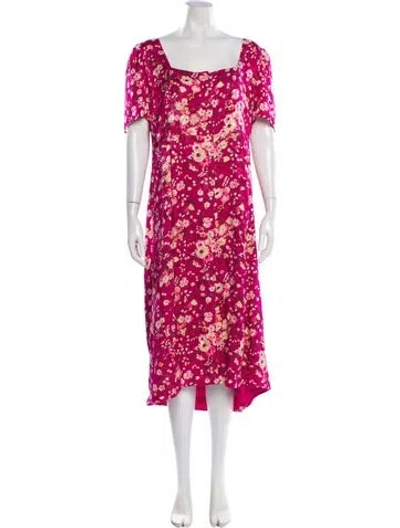 Pre-owned Sézane Floral Print Long Dress In Pink