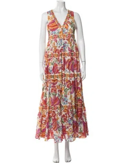 Pre-owned Sézane Floral Print Long Dress In Pink