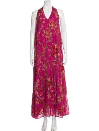 Pre-owned Sézane Floral Print Long Dress In Pink