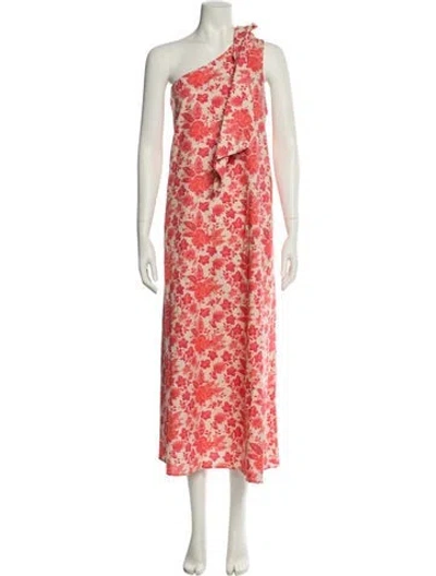 Pre-owned Sézane Floral Print Long Dress In Red