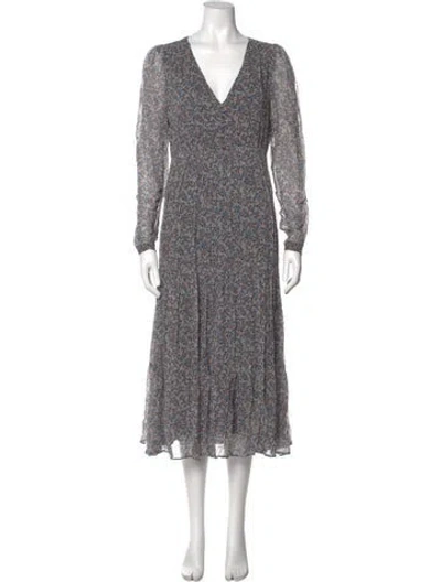 Pre-owned Sézane Floral Print Long Dress W/ Tags In Multi