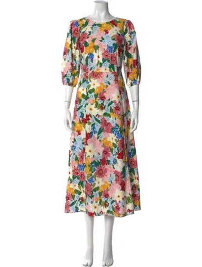 Pre-owned Sézane Floral Print Long Dress W/ Tags In Multi