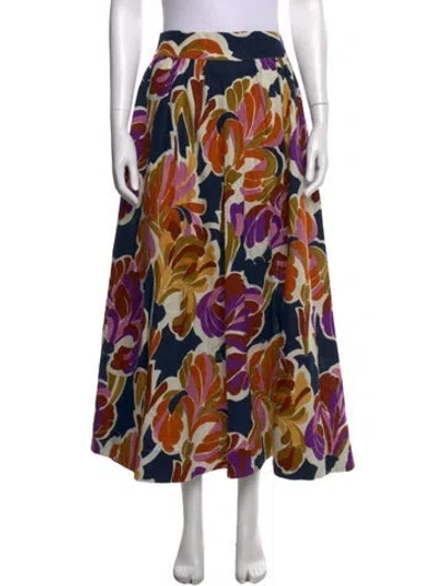 Pre-owned Sézane Floral Print Long Skirt In Multi