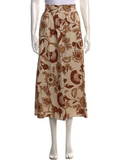 Pre-owned Sézane Floral Print Long Skirt In Multicolor