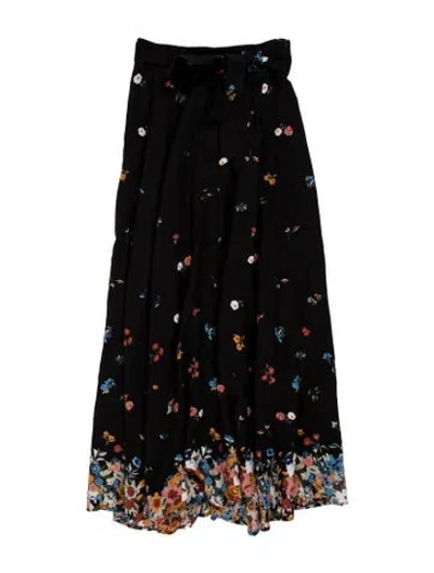 Pre-owned Sézane Floral Print Long Skirt In Multicolor
