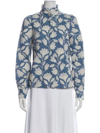 Pre-owned Sézane Floral Print Long Sleeve Blouse W/ Tags In Multi
