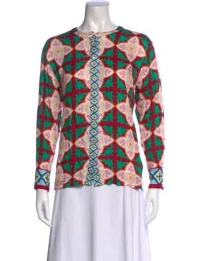 Pre-owned Sézane Floral Print Long Sleeve Button-up Top In Multi