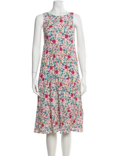 Pre-owned Sézane Floral Print Midi Length Dress In Multi