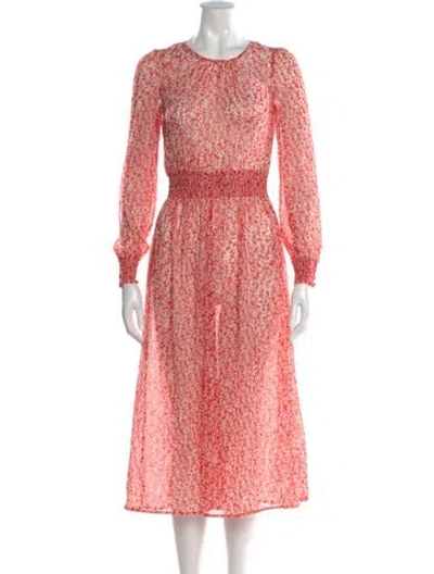 Pre-owned Sézane Floral Print Midi Length Dress In Multi
