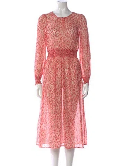 Pre-owned Sézane Floral Print Midi Length Dress In Multi