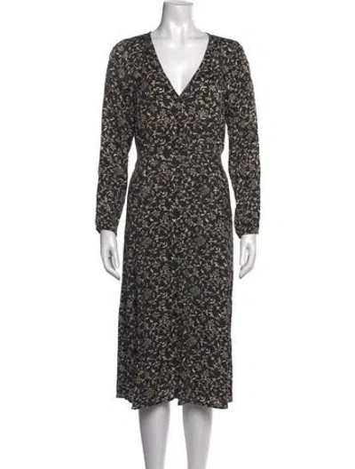 Pre-owned Sézane Floral Print Midi Length Dress In Multi