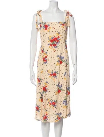 Pre-owned Sézane Floral Print Midi Length Dress In Multi