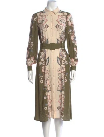 Pre-owned Sézane Floral Print Midi Length Dress In Multi