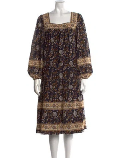 Pre-owned Sézane Floral Print Midi Length Dress In Multi