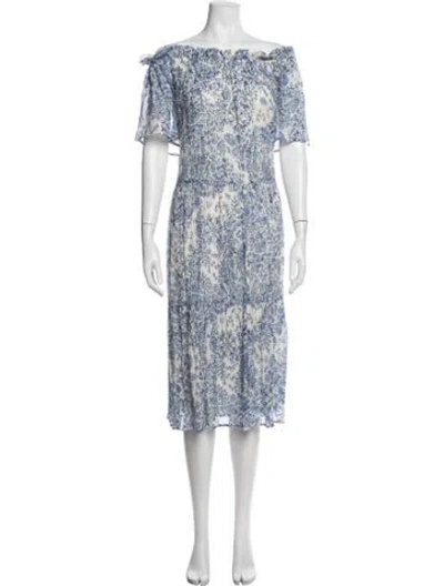 Pre-owned Sézane Floral Print Midi Length Dress In Multi