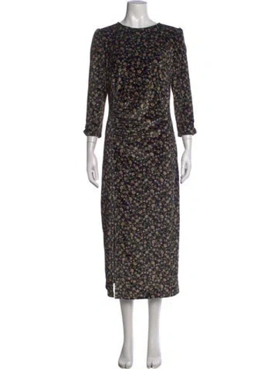 Pre-owned Sézane Floral Print Midi Length Dress In Multicolor