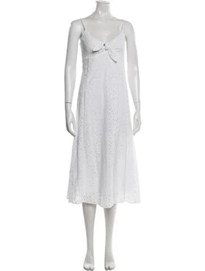 Pre-owned Sézane Floral Print Midi Length Dress In Neutrals