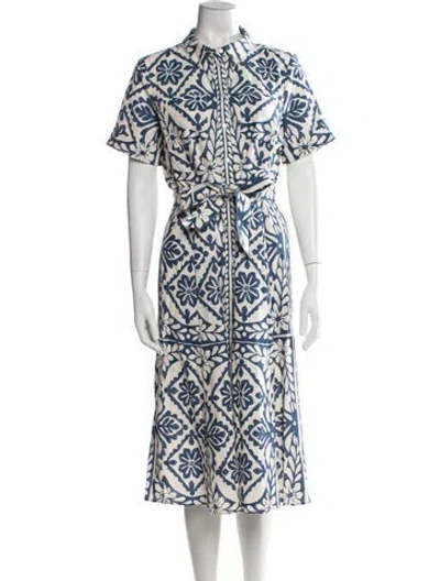 Pre-owned Sézane Floral Print Midi Length Dress W/ Tags In Blue