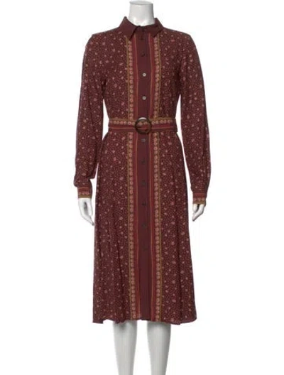 Pre-owned Sézane Floral Print Midi Length Dress W/ Tags In Multi