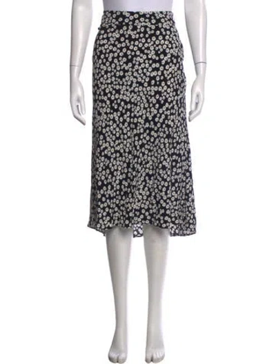 Pre-owned Sézane Floral Print Midi Length Skirt In Black