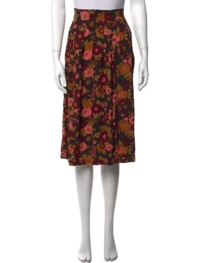 Pre-owned Sézane Floral Print Midi Length Skirt In Black