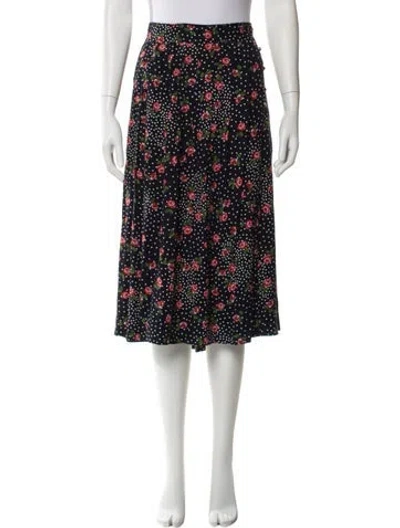 Pre-owned Sézane Floral Print Midi Length Skirt In Blue
