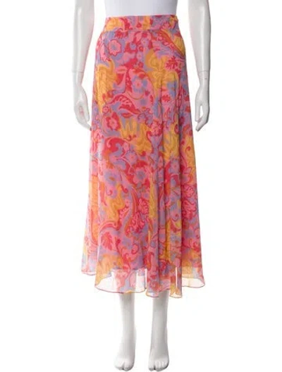 Pre-owned Sézane Floral Print Midi Length Skirt In Multi