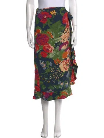 Pre-owned Sézane Floral Print Midi Length Skirt In Multi