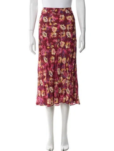 Pre-owned Sézane Floral Print Midi Length Skirt In Multi