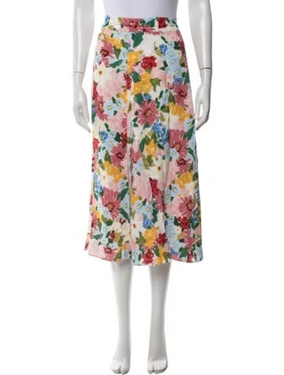 Pre-owned Sézane Floral Print Midi Length Skirt In Multi