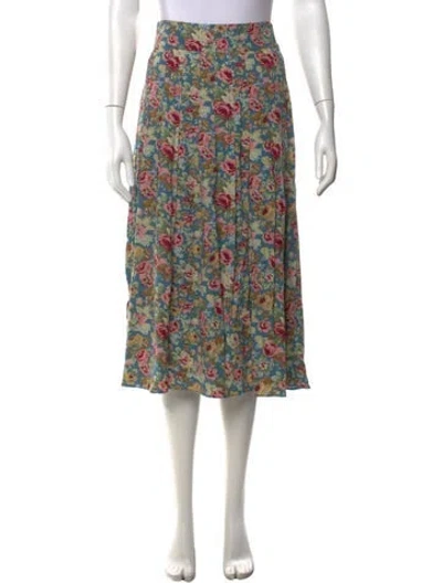 Pre-owned Sézane Floral Print Midi Length Skirt In Multi